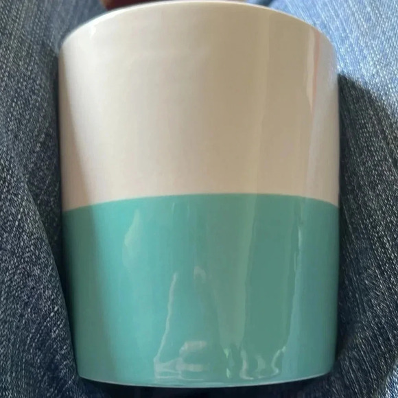 Modern Expressions Monogram Golden C Coffee Tea Soup Mug Turquoise White - Picture 5 of 11